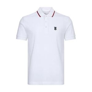 Burberry White Polo Shirt with Red Trim